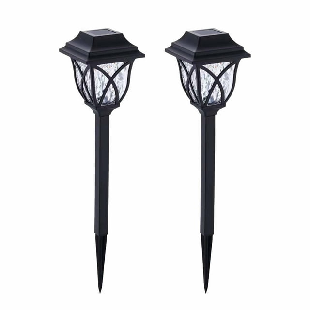 2 piezas de luces solares para jardín al aire libre, luces solares para patio, luces exteriores impermeables, luces de para entrada, paisaje, luz colorida