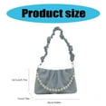 thumbnail image 3 of FENOHREFE Women Bag Ruched Crossbody Bag Fashion Shoulder Bag with Pearls Chain Girls Aesthetic Handbag PU Leather Messengers Bag, 3 of 8