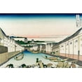 thumbnail image 2 of Hokusai 18x13 Black Ornate Wood Framed with Double Matting Museum Art Print Titled - Nihonbashi Bridge in Edo, 1830, 2 of 4