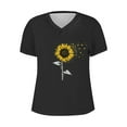 thumbnail image 4 of Camisetas de Manga Corta para las Mujeres, Impresión de Cuello en V Camiseta Casual Top Hecho de 95% Poliéster 5% Spandex para el Uso Diario de Primavera Verano, Camisetas para las Mujeres Casual, 4 of 4