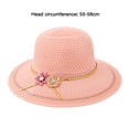 thumbnail image 4 of ievspot Summer Lady Hat Large Brim Fake Flower Decor Sun Anti UV Vacation Beach Sun Hat, 4 of 8
