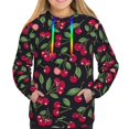 thumbnail image 4 of Hoodies for Women - Ripe Red Cherry Comfrt Colour Drawstring Women'S Fashion Hoodies & Sweatshirts, Fall Outfits Clothes for Women 2024 Pullover with Kangaroo Pocket, 4 of 7