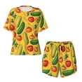 thumbnail image 2 of Yiaed Colorful Vegetables Print Short Sleeve Pajama Sets for Women Casual Crew Neck 2 Piece Lounge Sets Women's Short-Sleeved Pajama-4X-Large, 2 of 5