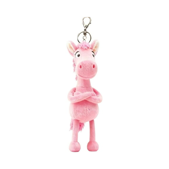 7.8in Stylized Pink Pony Plush Ornament, Cartoon Character Figurine with Expressive Tsundere Features, Aesthetic Sculpture for Shelves and Desks