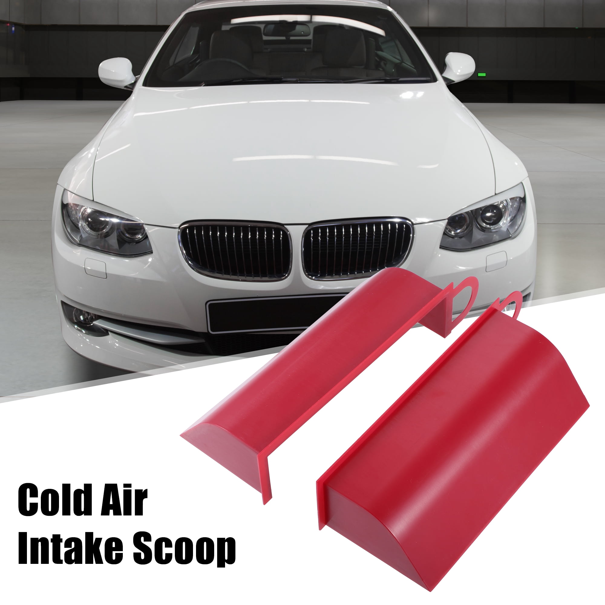 Unique Bargains 2pcs Hood Dynamic Cold Air Tuning Intake System Scoop for BMW E90/91/92/93 316d 318d 320d Red