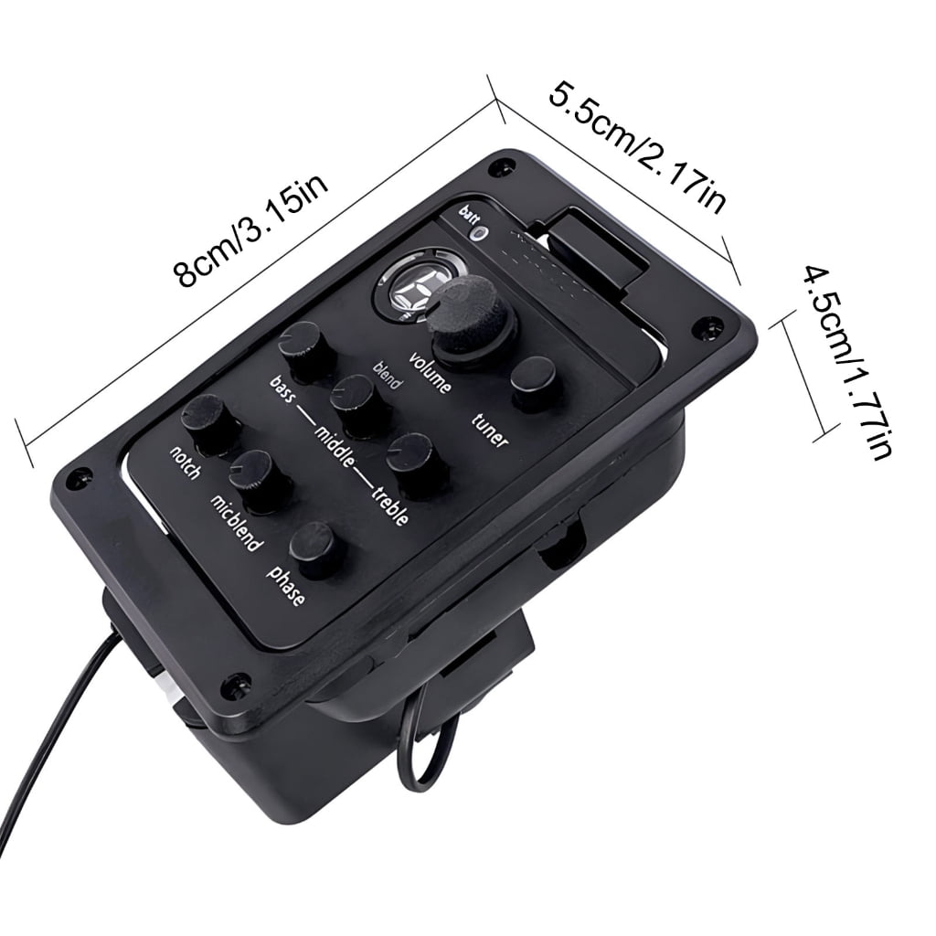 Yokua 301 Acoustic Guitar Preamp Pickup 4 Band Acoustic Guitar Pickup with Tuner