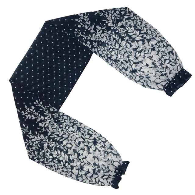 Cárdigan fino de pashmina con mangas cortas y hombros para mujer Flor azul oscuro