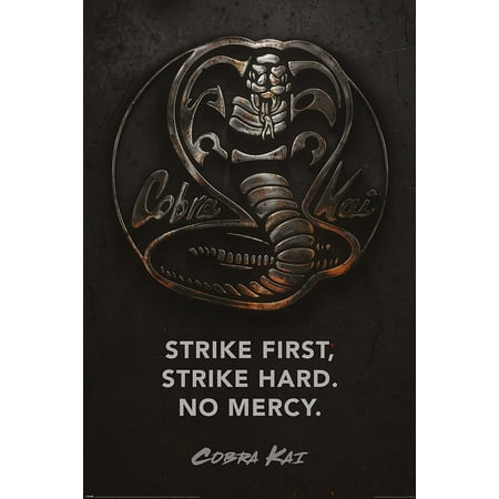 Cobra Kai - TV Show Poster (Cobra Emblem - NO MERCY) (Size: 24" x 36")