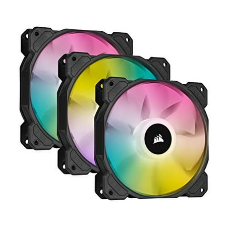 CORSAIR iCUE SP120 RGB ELITE Performance 120mm Black PWM Triple PC Fan Kit with iCUE Lighting Node (Pack of 3)