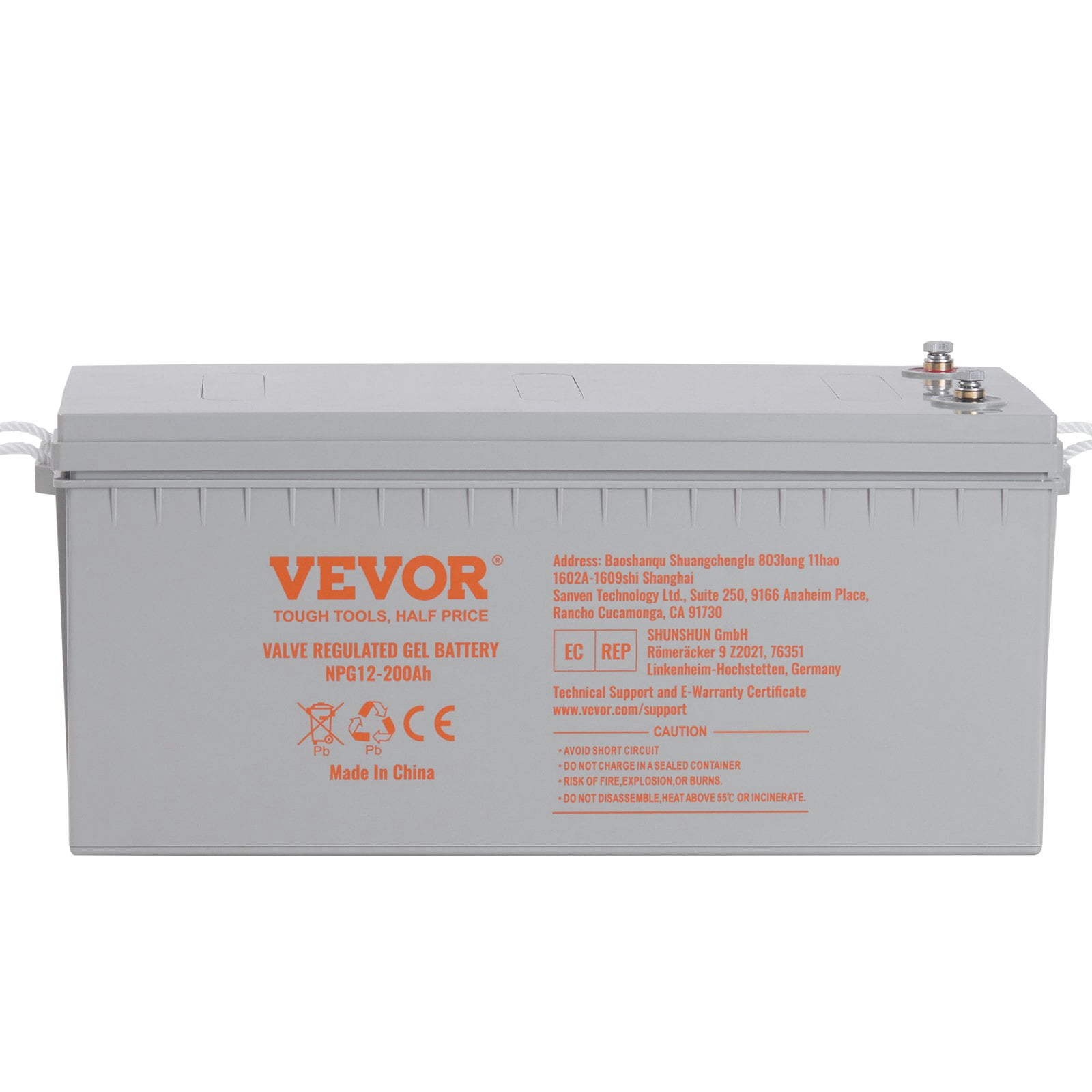 Vevor SXHDCQSDCFKSMVAHDV9 Deep Cycle Battery 12V 200 AH AGM Marine Rechargeable Battery