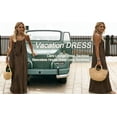 thumbnail image 5 of qucoqpe Women Summer Dresses 2026 Casual Sleeveless Backless Spaghetti Strap Flowy Beach Vacation Boho Maxi Cami Dress, 5 of 9
