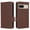 Brown, variant on Wallet Case for Google Pixel 7, Soft Silicone Lychee Pattern PU Leather Shockproof Flip Cover with Card Slots Holder Magnetic Clasp Lock Drop Resistant Kickstand Phone Case,Brown