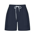 thumbnail image 5 of Clothing 2025 Plus Size Drawstring Shorts for Women Casual Elastic Waist Shorts Summer Beach Lightweight Short Trendy Comfy Lounge Shorts, 5 of 5