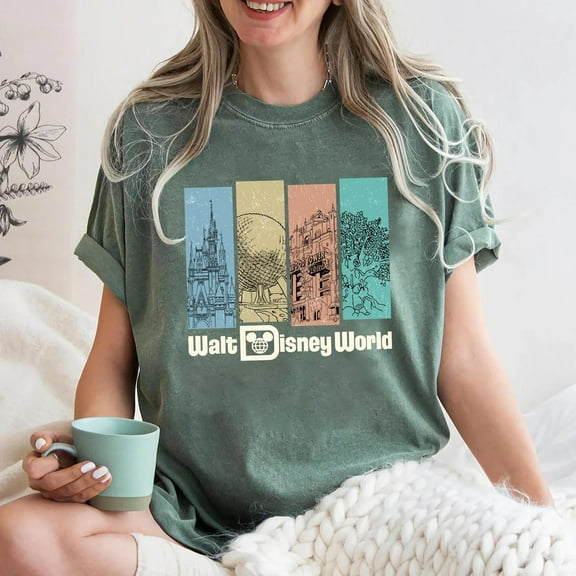 Retro Walt Disney World Comfort Colors T-Shirt, Vintage Magic Kingdom Epcot Hollywood Studios Animal Kingdom Shirt, Family Vacation Matching Disneyworld Tee