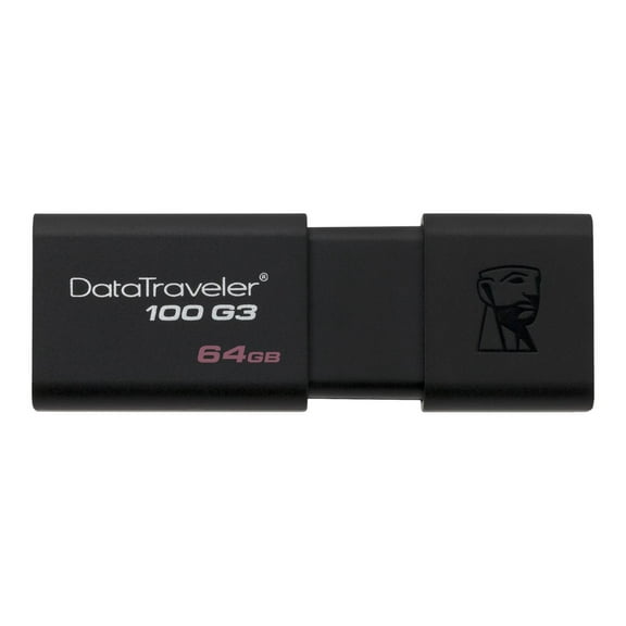 Kingston DataTraveler 100 G3 - Clé USB - 64 Go - USB 3.0 - Noir