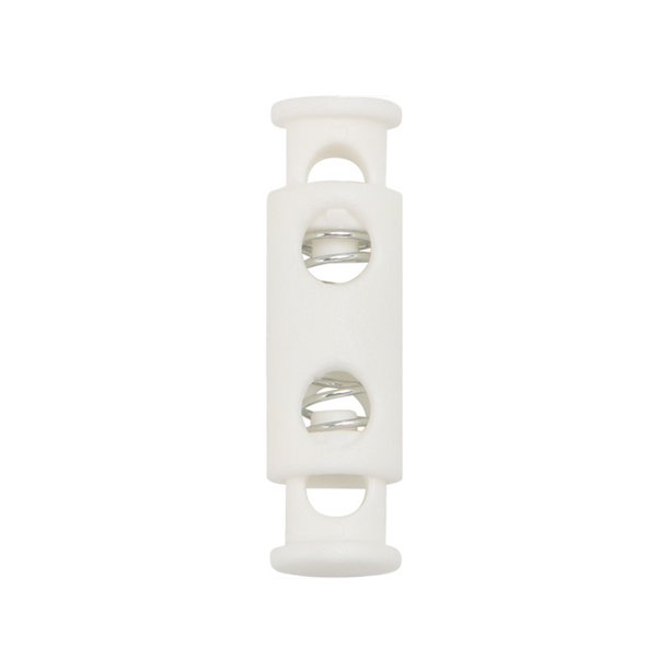 Minnieouse 100 piezas tapón de plástico cordón de ropa deportiva cordón de bloqueo resorte cuerda de frijol cordón de palanca para ropa con Accesorios de disfraces Blanco 13 3.2*0.95