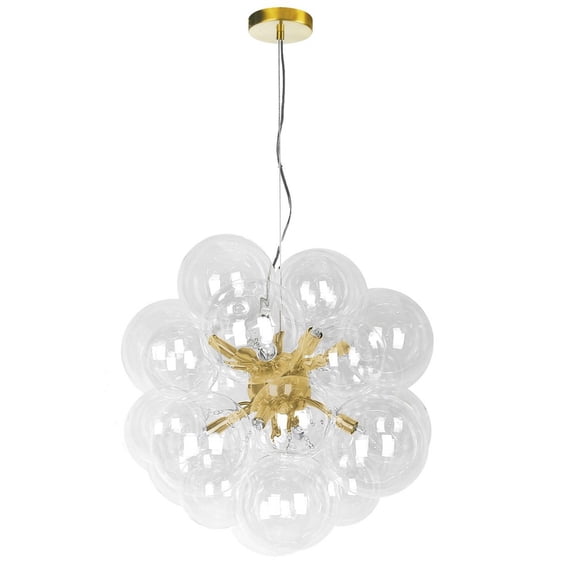 CMT-206P-CLR-AGB Dainolite Comet - 6 Light Chandelier In Contemporary Style-20 Inches Tall and 20 Inches Wide-Aged Brass Finish-Clear Glass Color