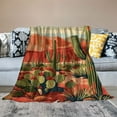 thumbnail image 2 of BCIIG Desert Cactus Throw Blanket Size Tropical Green Plant Fleece Blanket Room Decor Western Wild Cactus Blanket for Sofa Couch Orange Mountain Fuzzy Blanket for Kids Teens 40x50in, 2 of 6