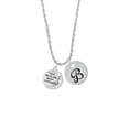 thumbnail image 2 of Delight Jewelry Silvertone I Love You to the Moon and Back Silvertone Script Initial Disc - B - Charm Necklace, 20"+3", 2 of 4
