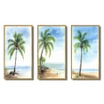 thumbnail image 2 of Designart "Palm Tree at a Tropical Beach Resort VII" Palms & Palm Trees Framed Wall Art Set Of 3 - Green Palms & Palm Trees Frame Gallery Wall Set For Home Decor, 2 of 7