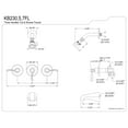 thumbnail image 2 of Kingston Brass KB237FL Royal Triple-Handle Tub and Shower Faucet, Brushed Brass, 2 of 4
