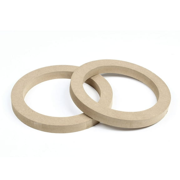 Unique Bargains vehicles Car Khaki 6.5" Round Wooden Speaker Spacers 18mm Depth 2 Pcs