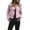 Pink, variant on CAICJ98 Womens Long Sleeve Tops Women's Long Sleeve Zipper Puffer Jacket Winter Quilted Short Coat with Pockets Green,5XL