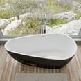 thumbnail image 3 of ALFI brand AB8862 59 inch Black & White Oval Acrylic Free Standing Soaking Bathtub, 3 of 6