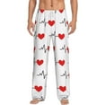 thumbnail image 2 of Kdxio Heartbeat Symbol Print Men's Sleep Pajama Pant Lounge Pants with Pockets, 2 of 8