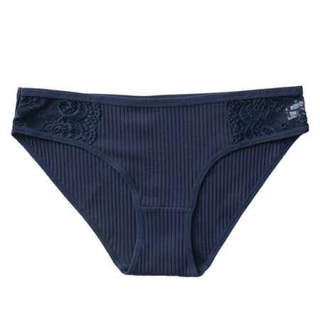 

Rovga Underpanties Women Female Solid Panty Navy Basic Briefs 1 Pcs