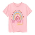 thumbnail image 1 of T-Shirt de Fête d'Anniversaire pour Enfants, T-Shirt Graphique à Manches Courtes et Col Rond, 95 % Polyester 5 % Élasthanne, Tissu Doux et Respirant, pour Garçons et Filles de 2 à 15 Ans, Tenue Décontractée, 1 of 6