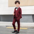 thumbnail image 2 of Bainana Christmas Boy'S Outfits Set Long Sleeve Solid Color Gentleman Suit 4 Pieces Matching Set Big Kids Trendy Daily Wear, 2 of 6