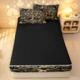 thumbnail image 4 of Homewish Vintage Tree Of Life Zipper Twin Comforter Sets with Fitted Sheet and 2 Pillowcases,Romantic Floral Zipper Bedding Set,Black Green,Black Reversible,4pcs, 4 of 8