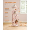 thumbnail image 7 of 61"H Cat Tree Cat Tower for Indoor Cats, Plush Multi-Level Cat Condo with Scratching Posts, Perches, Caves, Hammock, Pink, 7 of 7