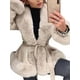 thumbnail image 4 of Txlixc Chaqueta de cuero de mujer con cuello de felpa de contraste casual Txlixc moda, 4 of 7