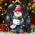 thumbnail image 2 of asdoklhq Christmas Oversized Sweatshirt for Women Christmas Round Neck Printed Loose Sweater Long-sleeved Top Multicolor XL, 2 of 5