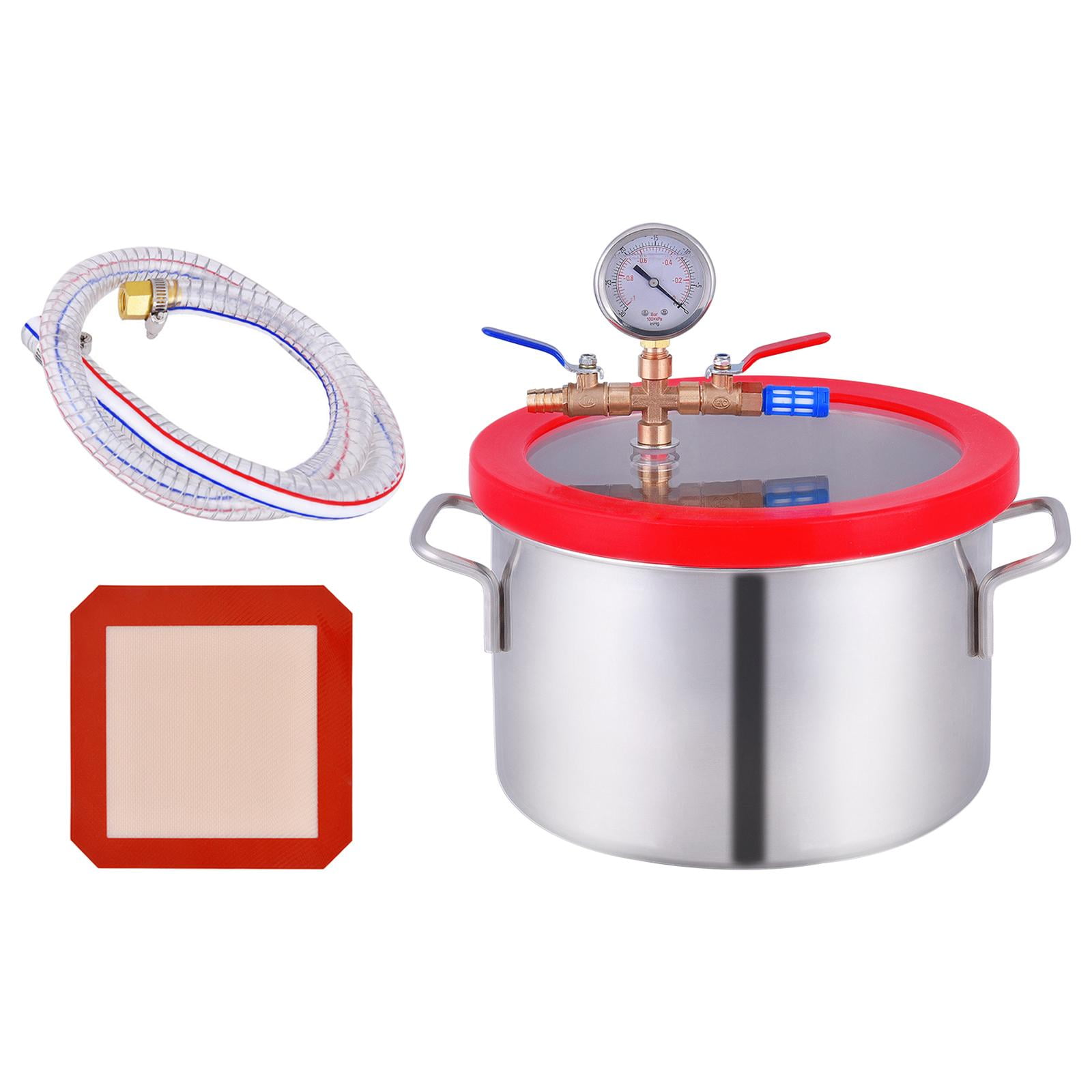 Stainless Steel Chamber Essential Oils Pressure Pot Vacuum Chamber Degassing 1.5 Gallon 5.6L