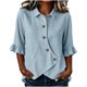 thumbnail image 2 of Neewe Button Down Shirts for Womens 3/4 Sleeve Blouses Collared Casual Summer Tops Daily Outfits, 2 of 6