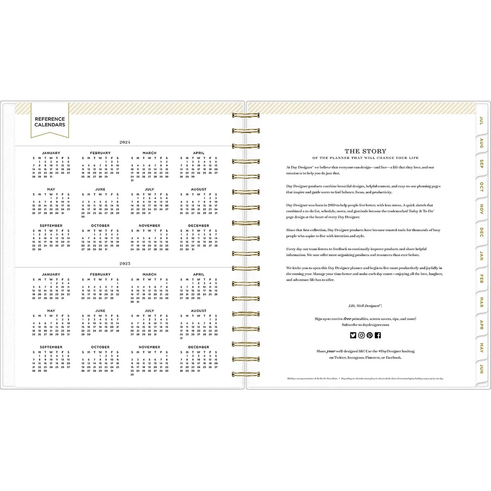 2024-2025 Blue Sky Day Designer Rugby Stripe 8" X 10" Academic Daily Planner
