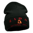 thumbnail image 4 of Zion Embroidered Long Knitted Beanie - Black OSFM, 4 of 5
