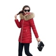 thumbnail image 3 of Versión coreana de invierno de la chaqueta acolchada de algodón larga y delgada para mujer, chaqueta acolchada de algodón con cuello de piel grande y plumón para mujer, 3 of 6