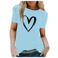 thumbnail image 1 of Birdeem T-Shirt d'Été pour Femmes à Imprimé Cœur à Manches Courtes Col Rond Haut Décontracté Blouse, 1 of 1