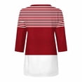 thumbnail image 5 of Staron Spring Summer Tops for Women Casual Fashion Zipper Printed 3/4 Sleeve Loose Comfortable Relaxed T-Shirt, Red M, 5 of 5