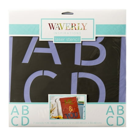 Waverly Inspirations Paper Stencil, Alpha Basic, 12 in x 12 in, 7 Piece, For All Ages