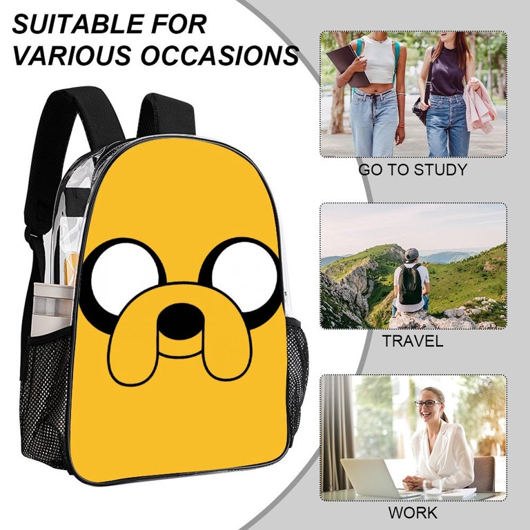 Adventure Time Dog Jake Clear Backpack 17 Inch Transparent  display picture 1