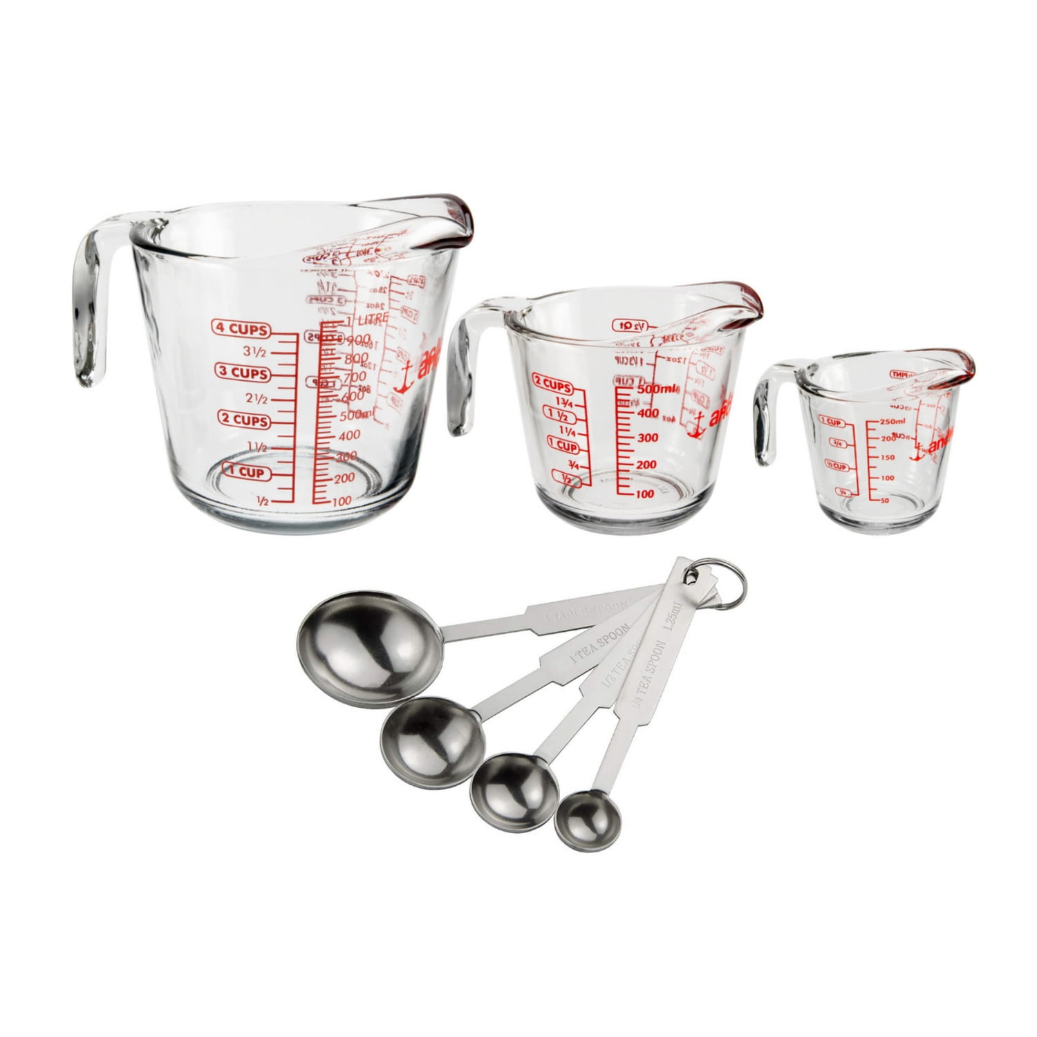 Pyrex 6001076 Measuring 4 Cup Red Glass Clear 32 Oz 