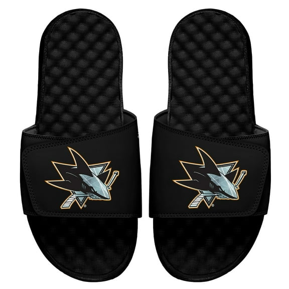 Men's ISlide Black San Jose Sharks Ice Clipping Mask Slide Sandals
