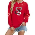 thumbnail image 7 of ClodeEU Valentines Sweatshirts for Women,Cute Valentine's Heart Love Print Pullover ,Long Sleeve Tops Red 07,Womens Plus L, 7 of 7