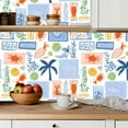 thumbnail image 5 of Peel and Stick Wallpaper Contact Paper Tropical lobster summer Italy vacation mood Retro palm trees sardines Self Adhesive and Removable 24in x 118in, 5 of 8