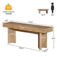 thumbnail image 2 of Yardi Yarda Rectangular Minimalist Wooden Bench, Versatile Bench with Solid Wood Construction for Indoor, Brown, 2 of 7